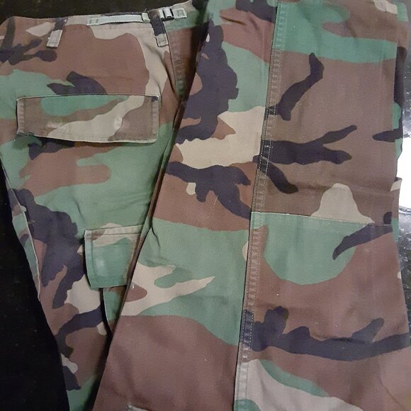 BDU * Woodland Camo Trousers, Pants, Combat Pattern * EUC * Med-Short 29x32 - Picture 2 of 8